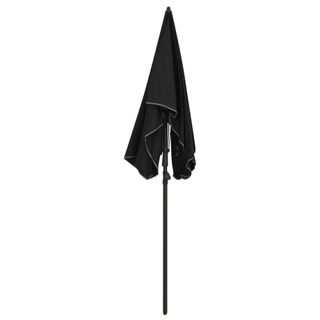 Vidaxl -parasol med pol 200x130 cm sort