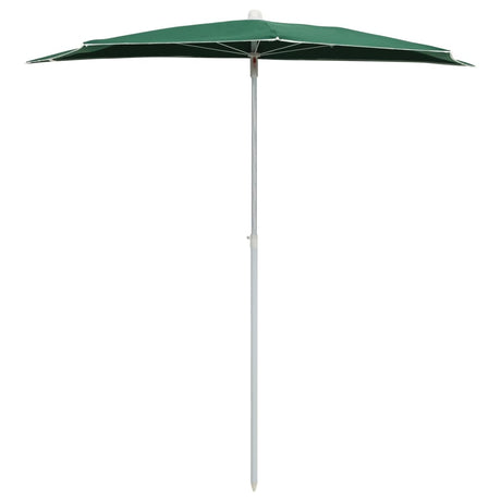 VidaXL parasolhalvdel med stang 180x90 cm grøn
