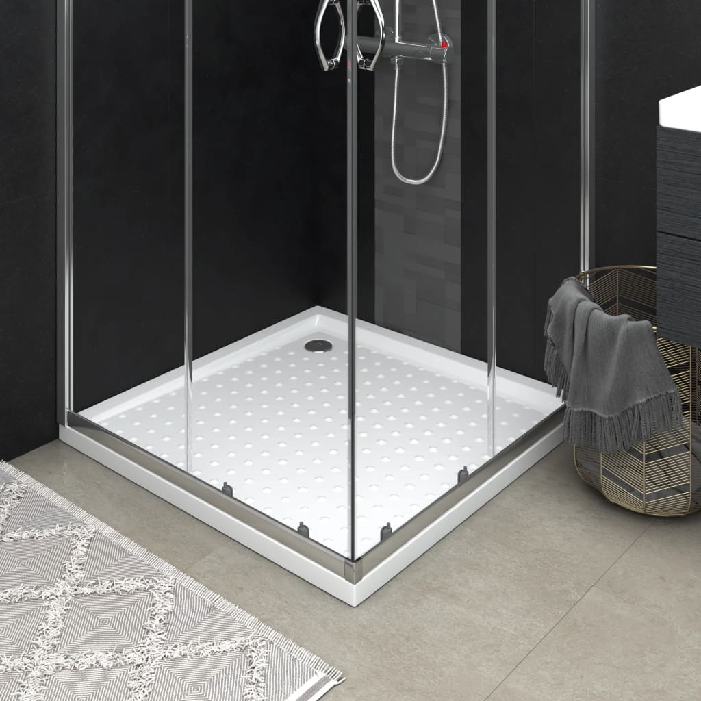 Vidaxl brusebakke med studs 80x80x4 cm abs hvid