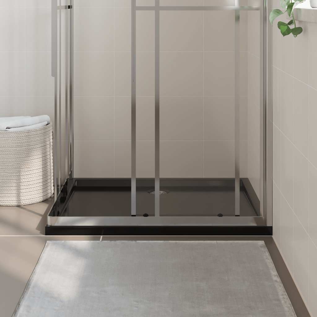 Vidaxl brusebakke rektangulær 80x100 cm abs sort