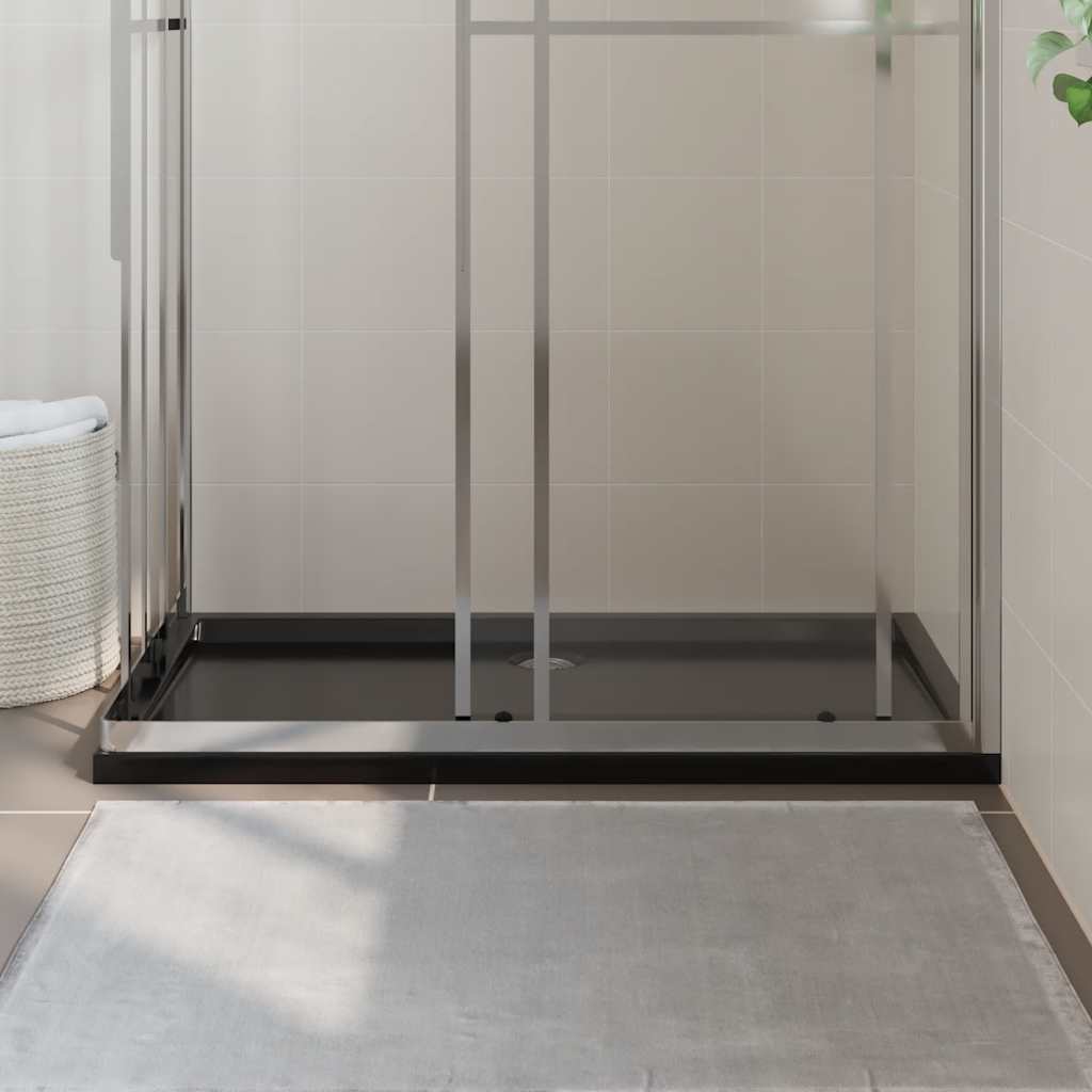 Vidaxl brusebakke rektangulær 70x120 cm abs sort