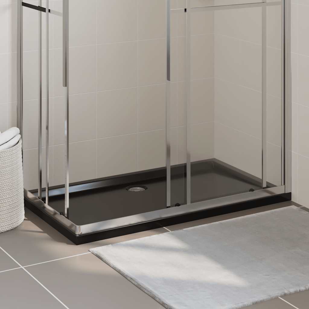 Vidaxl brusebakke rektangulær 70x120 cm abs sort