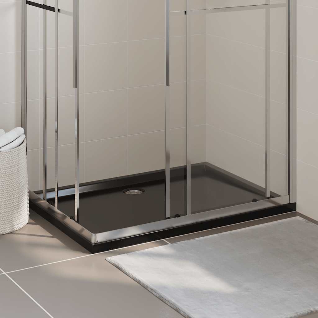 Vidaxl brusebakke rektangulær 80x120 cm abs sort