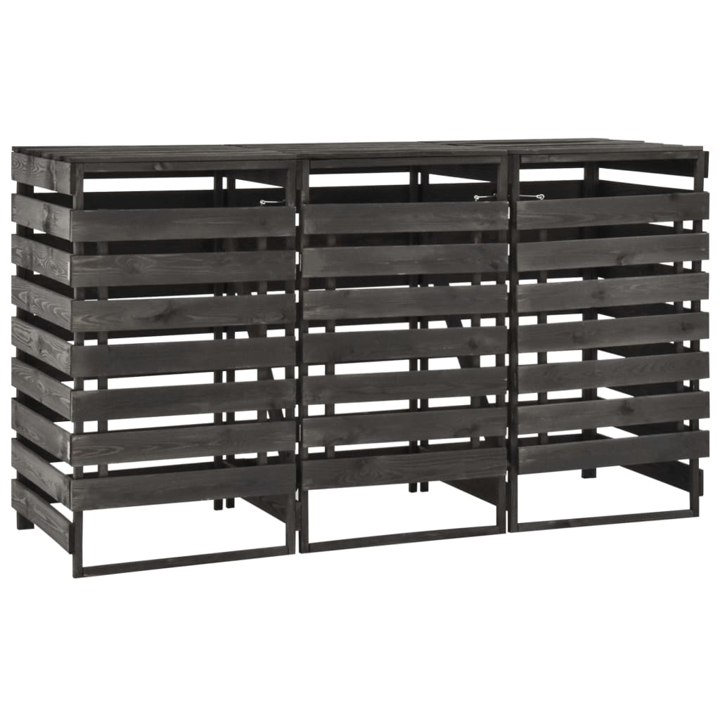 Vidaxl containeropbevaring Triple 210x75x121 cm malet fyrretræ