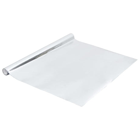 Vidaxl møbler olie selv -fast 500x90 cm PVC højglans sølvfarvet