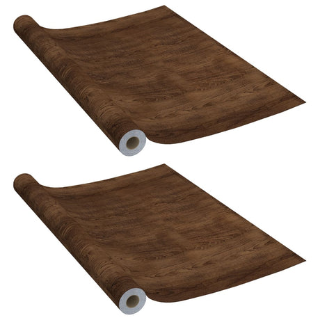 VidaXL møbelfolier selvklæbende 2 stk 500x90 cm PVC mørk eg farvet