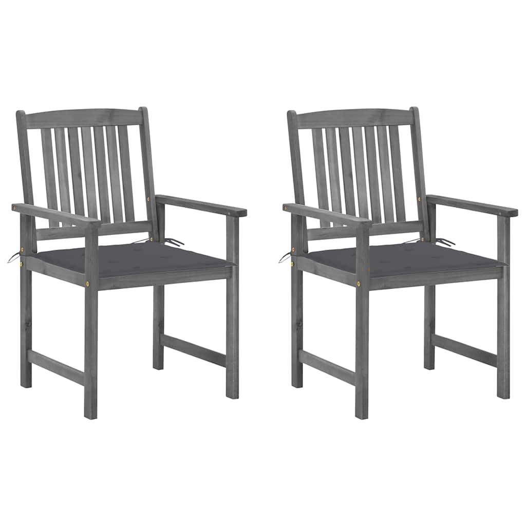Vidaxl tuinstoelen 2 st met kussens massief acaciahout grijs