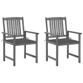 Vidaxl tuinstoelen 2 st met kussens massief acaciahout grijs