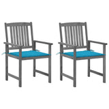 Vidaxl tuinstoelen 2 st met kussens massief acaciahout grijs