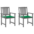 Vidaxl tuinstoelen 2 st met kussens massief acaciahout grijs