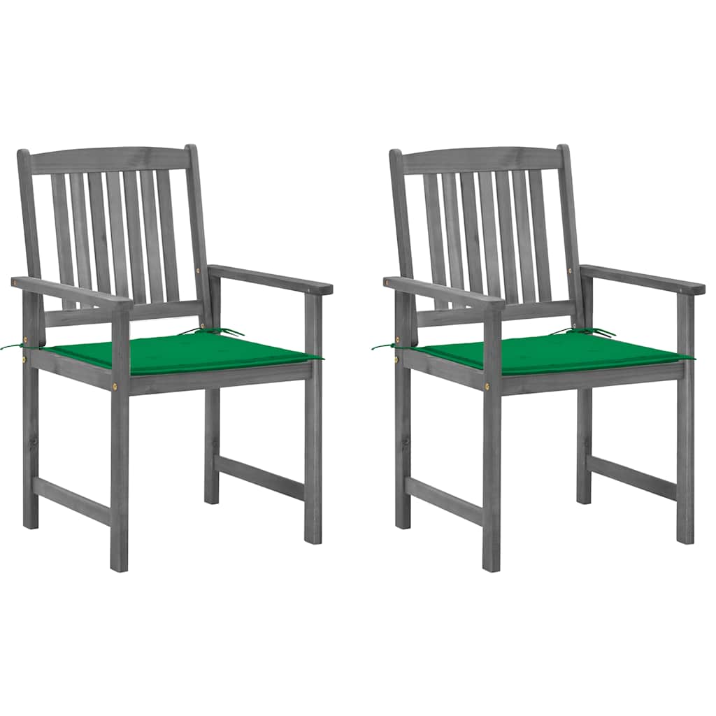 Vidaxl tuinstoelen 2 st met kussens massief acaciahout grijs