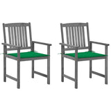 Vidaxl tuinstoelen 2 st met kussens massief acaciahout grijs
