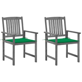 Vidaxl tuinstoelen 2 st met kussens massief acaciahout grijs