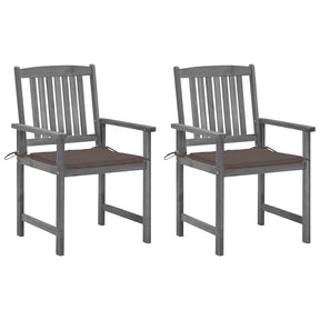 Vidaxl tuinstoelen 2 st met kussens massief acaciahout grijs