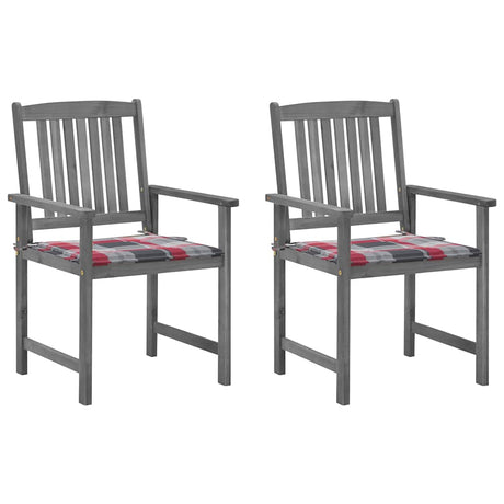 Vidaxl tuinstoelen 2 st met kussens massief acaciahout grijs