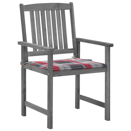 Vidaxl tuinstoelen 2 st met kussens massief acaciahout grijs