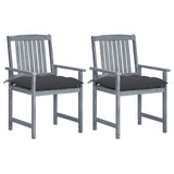 Vidaxl tuinstoelen 2 st met kussens massief acaciahout grijs