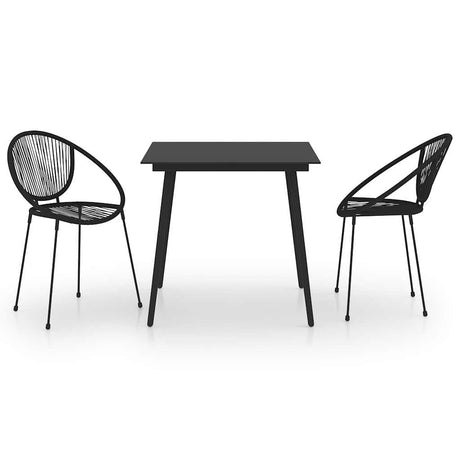 Vidaxl 3-delige tuinset pvc-rattan zwart