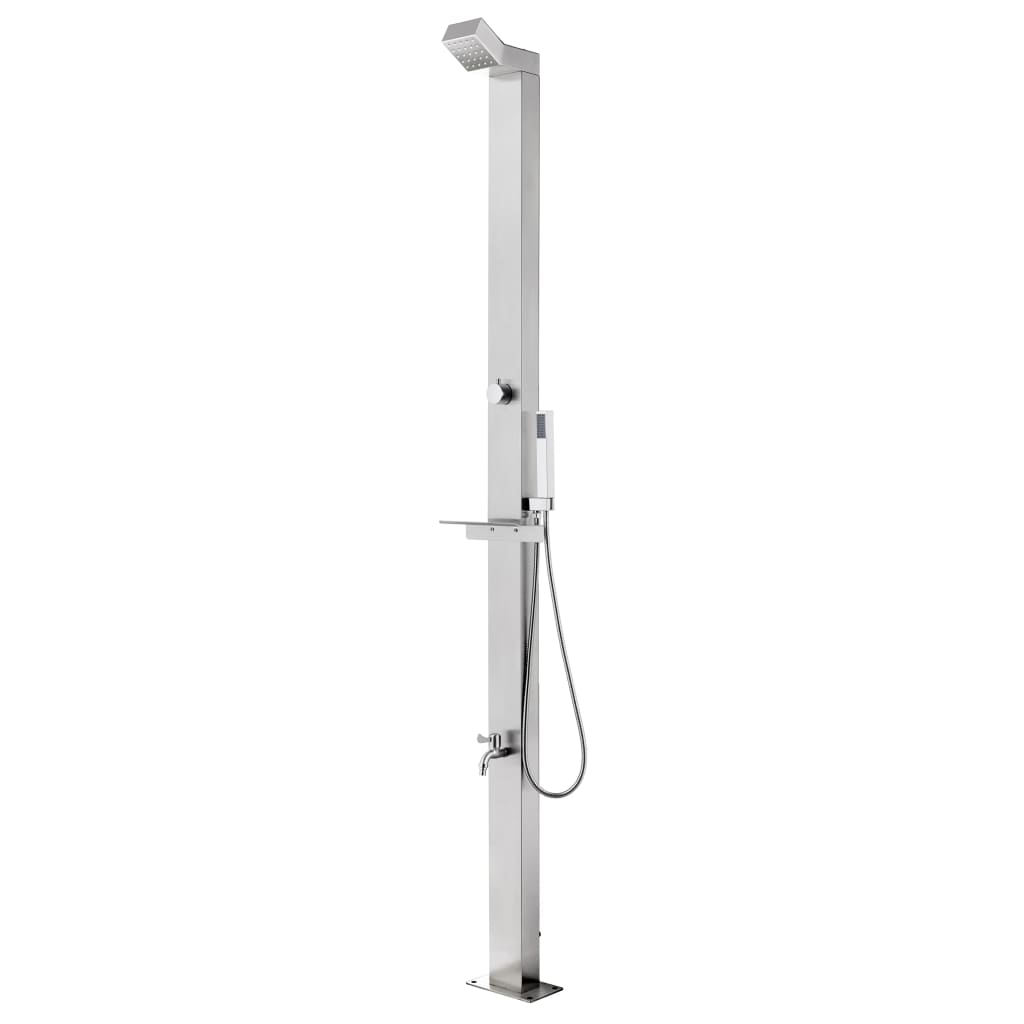 Vidaxl udendørs bruser 220 cm rustfrit stål