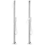 Vidaxl udendørs bruser 220 cm rustfrit stål