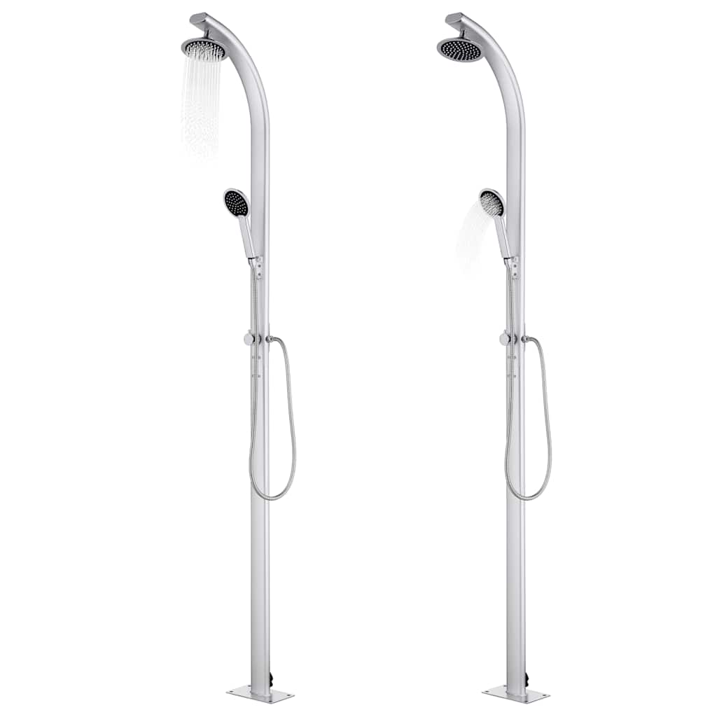 Vidaxx udendørs bruser 215 cm aluminium