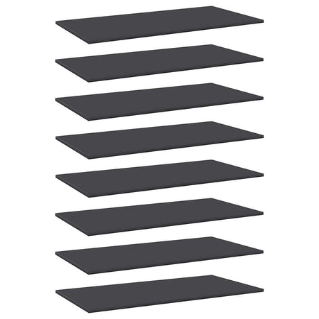 Vidaxl wandschappen 8 st 80x30x1,5 cm spaanplaat grijs
