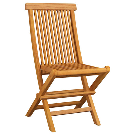 Vidaxl opklapbare stoelen met crèmekleurige kussens, 2 stuks, massief teakhout