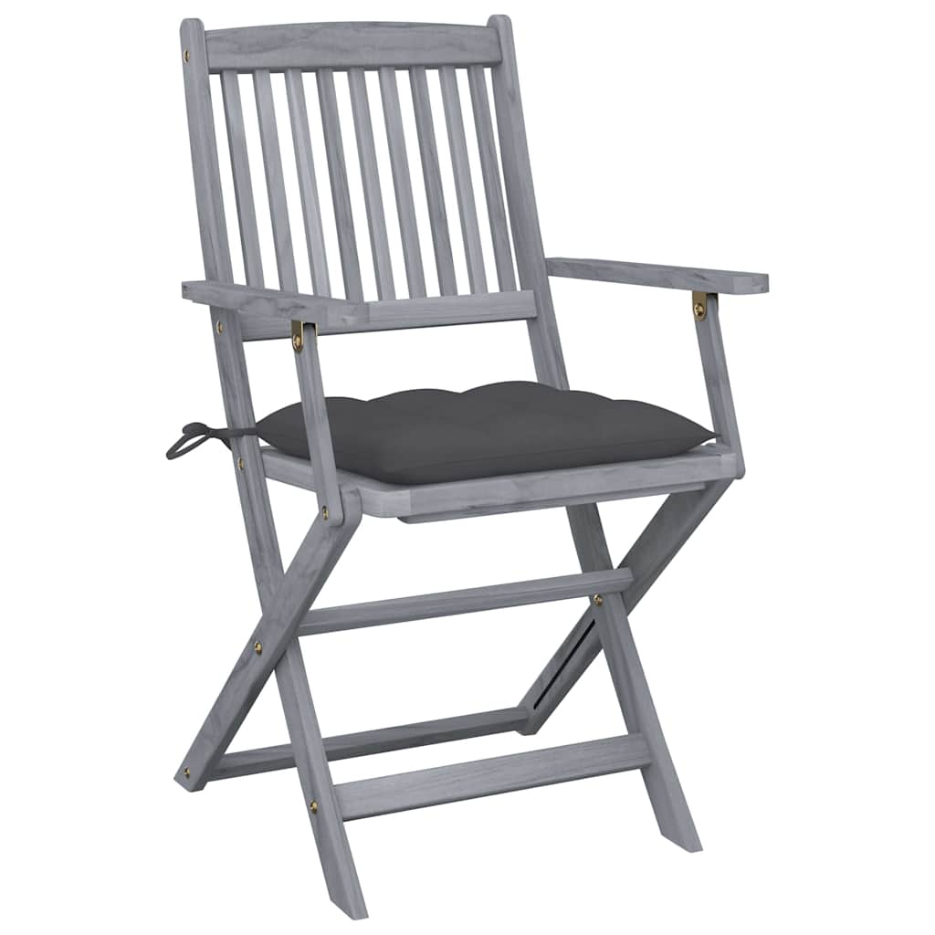 Vidaxl tuinstoelen 2 st inklapbaar met kussens massief acaciahout