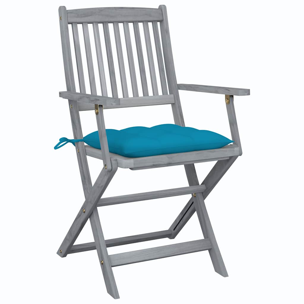 Vidaxl tuinstoelen 4 st inklapbaar met kussens massief acaciahout