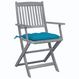 Vidaxl tuinstoelen 4 st inklapbaar met kussens massief acaciahout