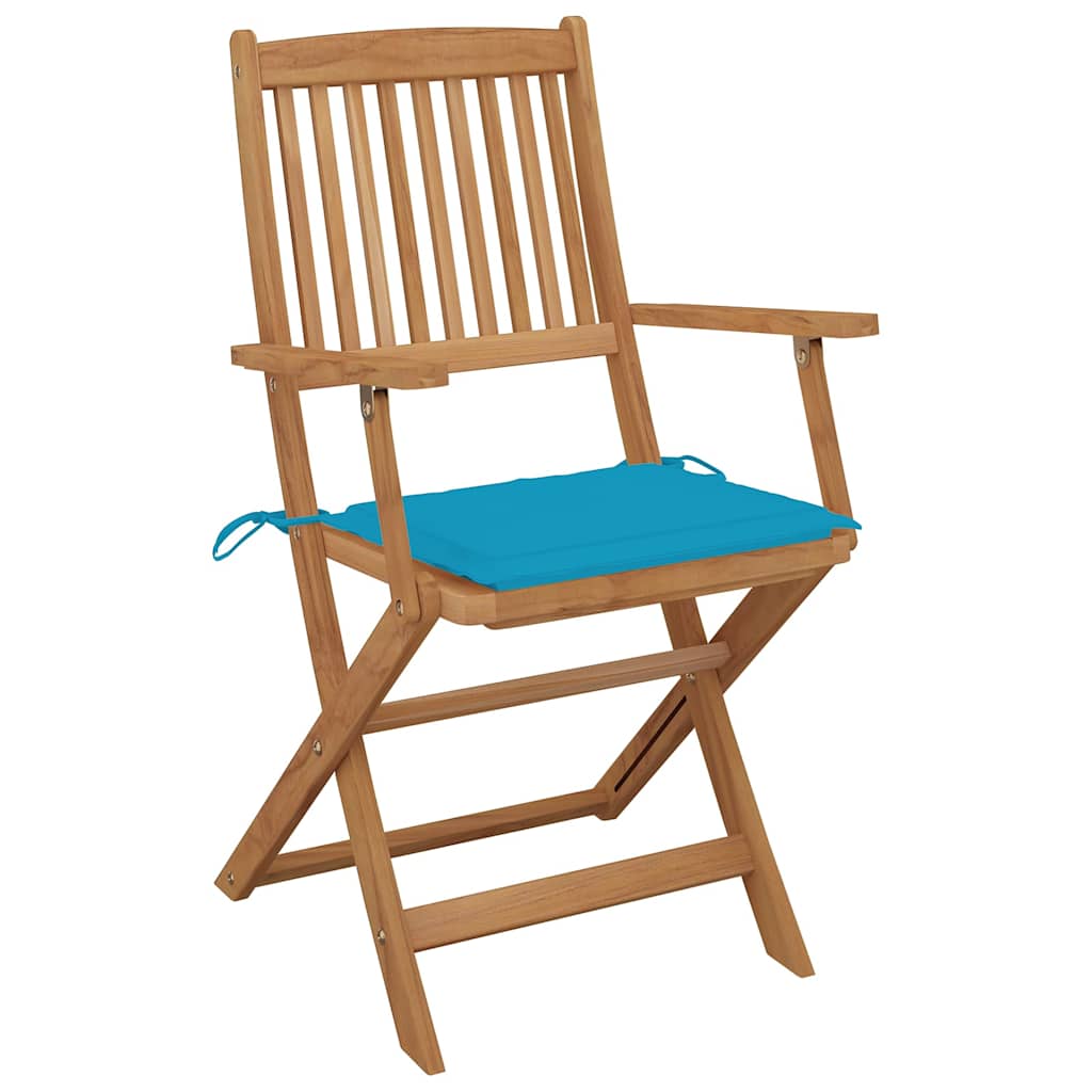 Vidaxl tuinstoelen 4 st inklapbaar met kussens massief acaciahout