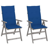 Vidaxl tuinstoelen 2 st verstelbaar met kussens massief acaciahout