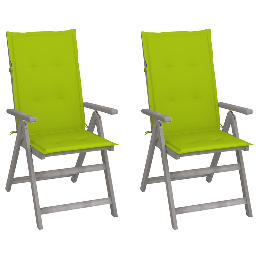 Vidaxl tuinstoelen 2 st verstelbaar met kussens massief acaciahout