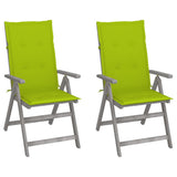 Vidaxl tuinstoelen 2 st verstelbaar met kussens massief acaciahout