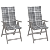 Vidaxl tuinstoelen 2 st verstelbaar met kussens massief acaciahout