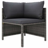 Vidaxl 3-delige loungeset met kussens poly rattan grijs