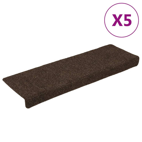 Vidaxl Stair Mats Self -fast 15 stykker 65x21x4 cm brun rektangulær kant
