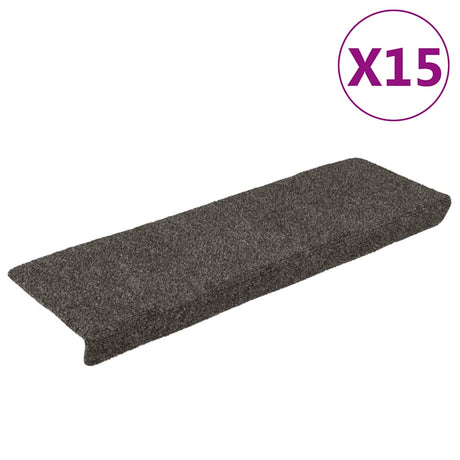 Vidaxl Stair Mats Self -fast 15 stykker 65x21x4 cm Anthracite rektangulær kant