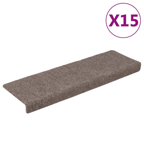 Vidaxl Stair Mats Self -fast 15 stykker 65x21x4 cm beige rektangulær kant