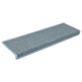 Vidaxl Stair Mats 15 St 65x21x4 cm havblå rektangulær kant