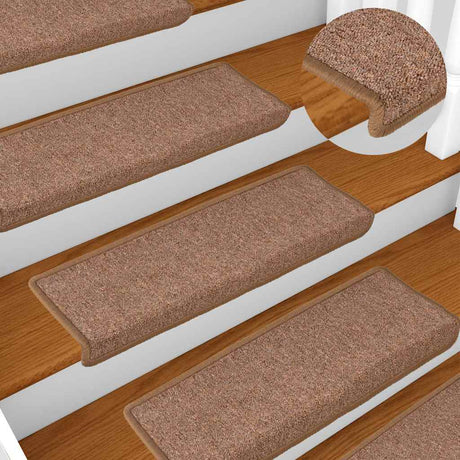 Vidaxl Stair Mats 15 St 65x21x4 cm brun rektangulær kant