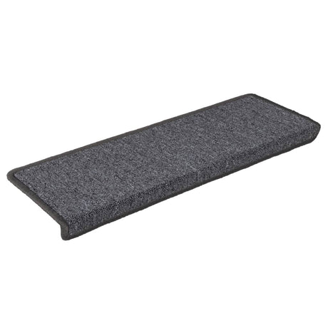 Vidaxxl trappemåtter 15 stk 65x21x4 cm mørkegrå rektangulær kant