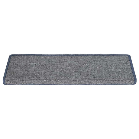Vidaxl Stair Mats 15 St 65x21x4 cm lysegrå og blå med rektangulær grænse
