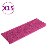 Vidaxx trappemåtter 15 stk 65x21x4 cm pink rektangulær kant