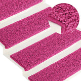 Vidaxx trappemåtter 15 stk 65x21x4 cm pink rektangulær kant