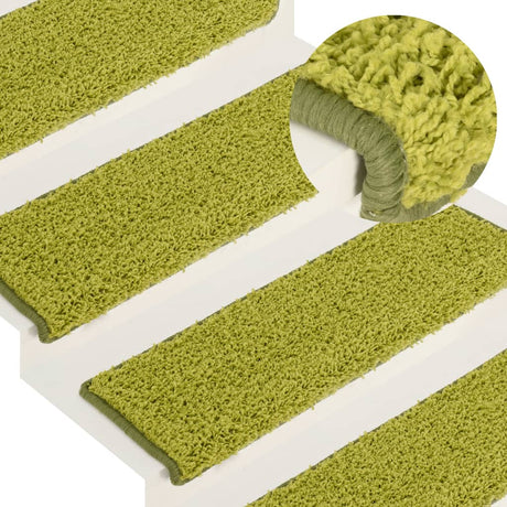 VidaXL trappemåtter 15 stk 65x21x4 cm grøn rektangulær kant