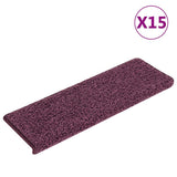 VidaXL trappemåtter 15 stk 65x21x4 cm mørk lilla rektangulær kant