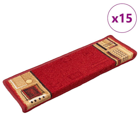 Vidaxl Stair Mats Self -fast 15 ST 65x21x4 cm rød