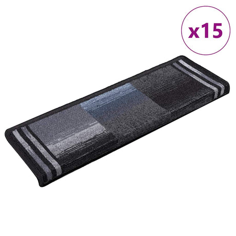 Vidaxl Stair Mats Self -fast 15 st 65x21x4 cm sort og grå