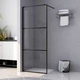 Vidaxl walk-in brusevæg gennemsigtig 90x195 cm esg glas sort